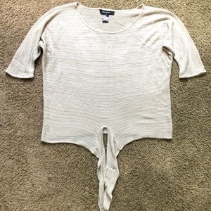 Ashley Steward marled knit front tie top